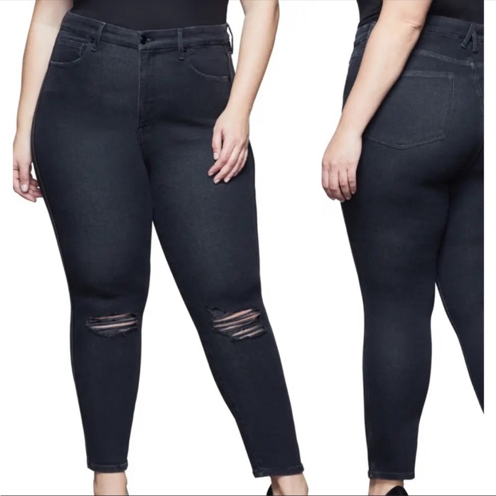 GOOD AMERICAN | good curve ripped crop skinny jean